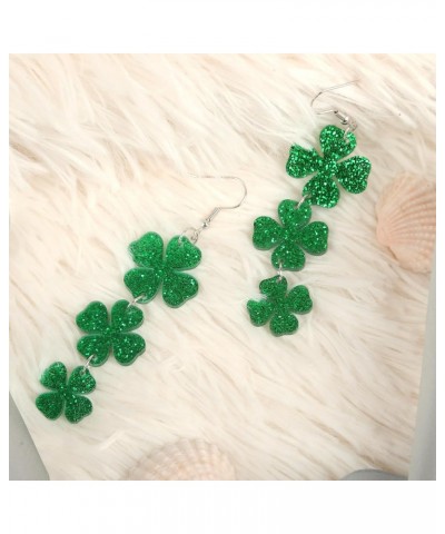 St. Patrick's Day Green Leaf Earrings for Girls Women,Clover Horseshoe Drop Earrings for Irish Festival Gift,Irish Shamrock D...