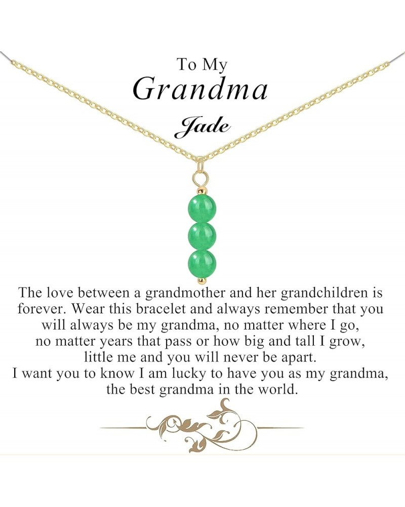 Jade Necklaces for Women Her Bestie Granddaughter Daughter Mom Best Friend Teacher Green Crystal Necklace for Birthday Christ...