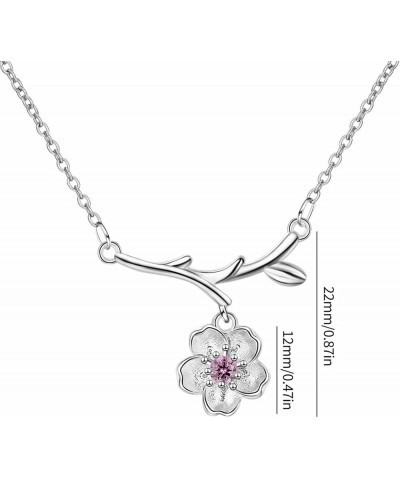 Flower Necklace Sweet Chain Flower Twig Necklace with Diamonds Twig Necklace with Diamonds Versatile Sweet Collar Chain Flowe...