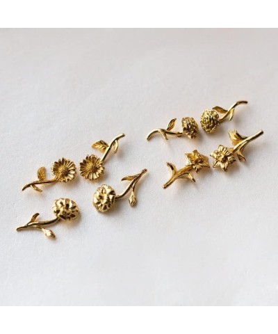 Birth Flower Earrings - 14K Yellow Gold Vermeil Plated - Sterling Silver Base - Birthday Month Gift Mother July $19.27 Earrings