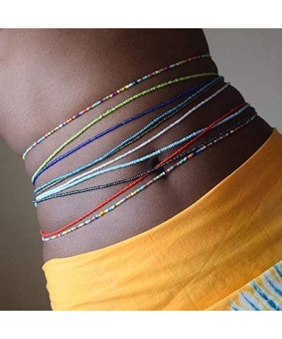 4pcs Waist Beads for Women Belly Beads for The waist Summer Colorful African Waist Beads Elastic Waist Beads Body chain Belly...