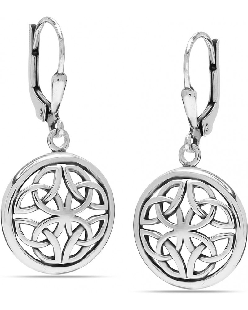 925 Sterling Silver Leverback Earrings Lightweight Teardrop Lever-Back Drop Dangle Earring for Women Antique Celtic Knot $15....