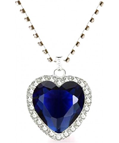 Blue Heart Of The Ocean Necklace and Blue Velvet Bag $14.08 Necklaces