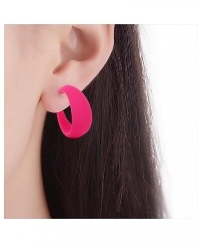 Babies Pink Heart Earrings Hot Pink Earrings For Woman Lover Rectangle Dangle Earrings Tassel Earrings For Young Woman Lightw...