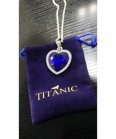 Blue Heart Of The Ocean Necklace and Blue Velvet Bag $14.08 Necklaces