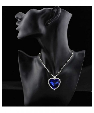 Blue Heart Of The Ocean Necklace and Blue Velvet Bag $14.08 Necklaces