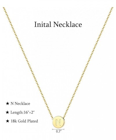 Initial Necklace for Women, Dainty Letter Necklace,18K Gold Plated N $8.95 Necklaces