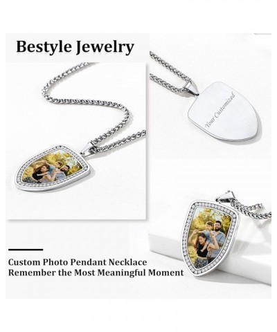 Custom Photo Necklaces (Upgraded-More Vivid & Clear) for Mens Womens, Heart/Military tag/Dog Tag Pendant with Back Words Engr...