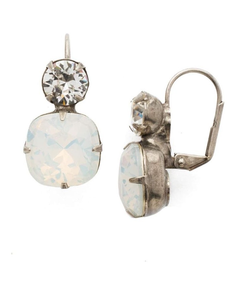 Essentials On the Edge Dangle Earrings Antique Silver-Tone White Opal $33.88 Earrings