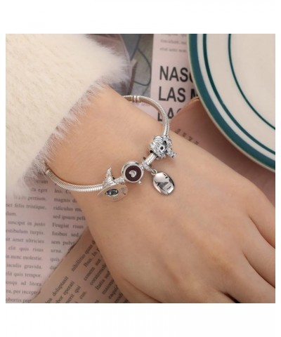 S925 Sterling Silver Charms for Bracelets Coffee Firefly Rose Gun Drinks Charm with Cubic Zirconia Christmas Birthday DIY Bea...