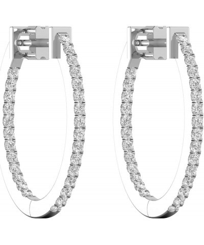 1/2 to 1 Carat Diamond Inside Out Oval Hoop Earrings for Women in 14k White Gold (H-I, SI2-I1, cttw) Screw Back 1.0 carats $1...