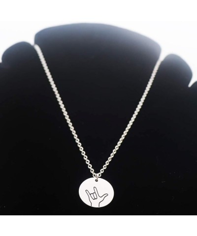 Hand Gestures Necklace I Love You ASL Sign Necklace Gift for Besties Sisters Daughters ASL Sign Necklace S $9.95 Necklaces