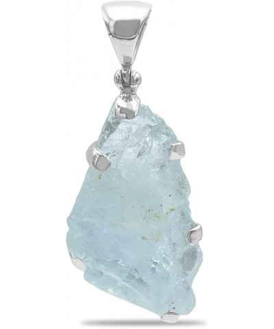 Rough Gemstone Sterling Silver Pendant - Large Aquamarine $41.82 Pendants