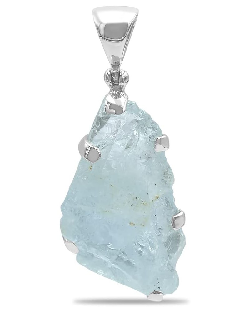 Rough Gemstone Sterling Silver Pendant - Large Aquamarine $41.82 Pendants