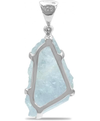 Rough Gemstone Sterling Silver Pendant - Large Aquamarine $41.82 Pendants