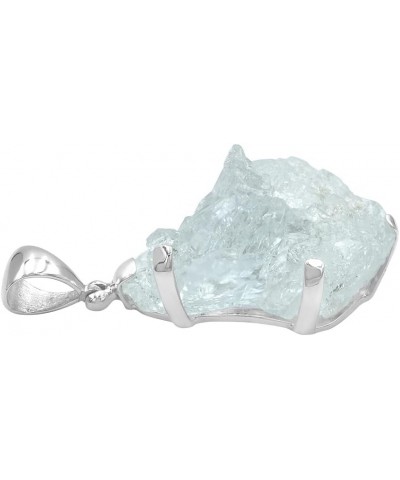 Rough Gemstone Sterling Silver Pendant - Large Aquamarine $41.82 Pendants