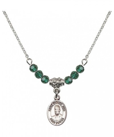 May Birth Month Bead Necklace with Catholic Patron Saint Petite Charm, 18 Inch Blessed Miguel Pro $32.51 Necklaces