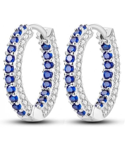 925 Sterling Silver Hoop Earrings Huggie Earrings Colorful Cubic Zirconia Hypoallergenic Small Hoop Earrings for Women Shiny ...