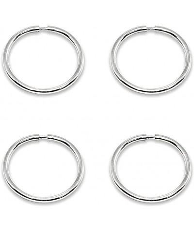 2 Pairs of 14K Gold Tiny Small Endless 10mm Thin Cartilage Hoop Earrings for Men Women or Girls White Gold $34.79 Earrings