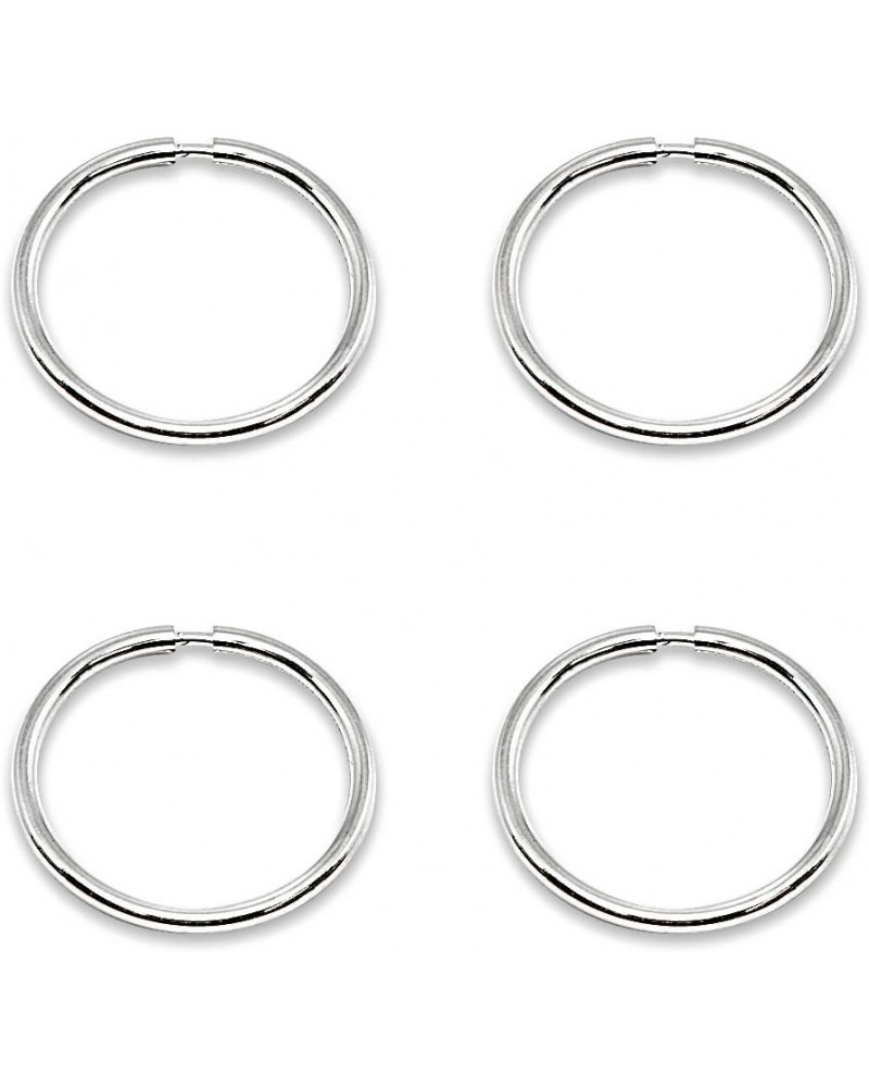 2 Pairs of 14K Gold Tiny Small Endless 10mm Thin Cartilage Hoop Earrings for Men Women or Girls White Gold $34.79 Earrings