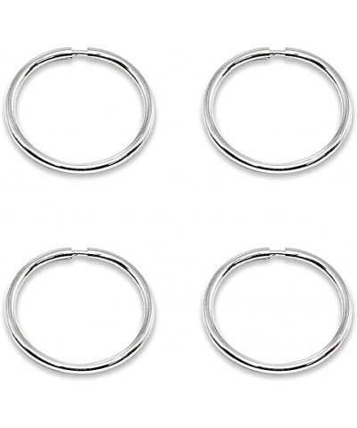 2 Pairs of 14K Gold Tiny Small Endless 10mm Thin Cartilage Hoop Earrings for Men Women or Girls White Gold $34.79 Earrings