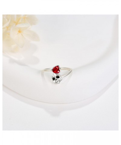 Skull Ring 925 Sterling Silver Skull Adjustable Open Rings Jewelry Gifts For Women $12.74 Rings