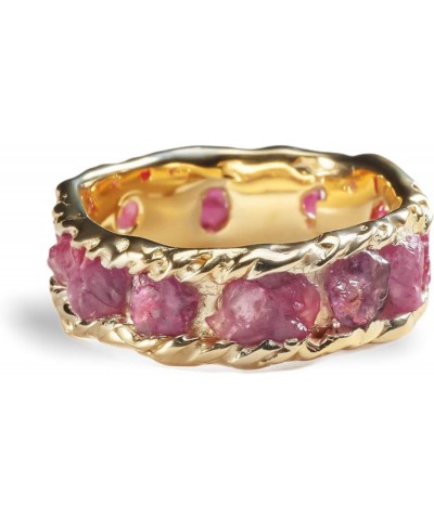 6 Carat Pink Ruby Handmade Band Ring in 925 Sterling Silver with Gold Plating Size 4 to 13 $125.40 Rings