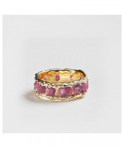 6 Carat Pink Ruby Handmade Band Ring in 925 Sterling Silver with Gold Plating Size 4 to 13 $125.40 Rings