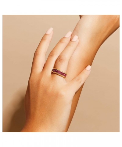 6 Carat Pink Ruby Handmade Band Ring in 925 Sterling Silver with Gold Plating Size 4 to 13 $125.40 Rings