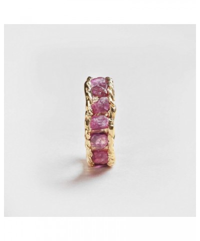 6 Carat Pink Ruby Handmade Band Ring in 925 Sterling Silver with Gold Plating Size 4 to 13 $125.40 Rings