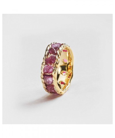 6 Carat Pink Ruby Handmade Band Ring in 925 Sterling Silver with Gold Plating Size 4 to 13 $125.40 Rings