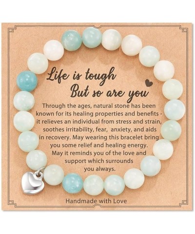 Life Is Though But So Are You Bracelet Natutal Stone Beaded Bracelet Get Well Soon Gifts Inspirational Bracelet Healing Cryst...