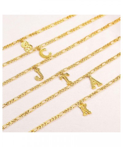 Gold Initial Letter Necklaces for Women Men 14K Gold Plated Capital A-Z Initial Letter Chain 16 Inch 02.Customizable-Gold Pla...