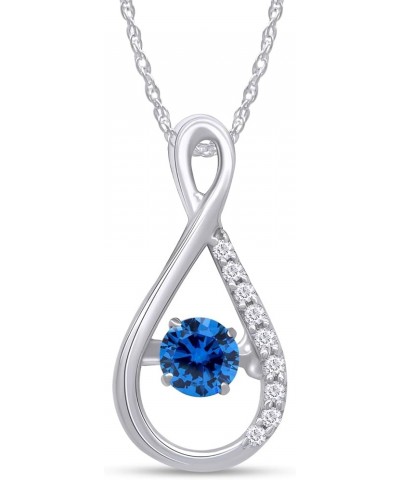 925 Sterling Silver infinity Pendant Necklace Simulated Blue Topaz $14.51 Necklaces