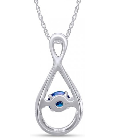 925 Sterling Silver infinity Pendant Necklace Simulated Blue Topaz $14.51 Necklaces