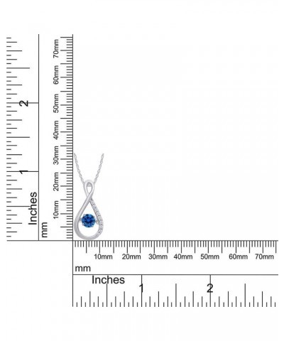 925 Sterling Silver infinity Pendant Necklace Simulated Blue Topaz $14.51 Necklaces