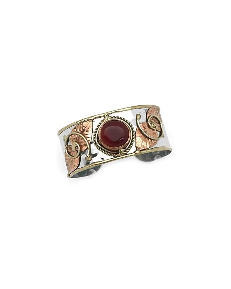 Janya Collection Mixed Metal Cuff Bracelet - Red Onyx $9.98 Bracelets