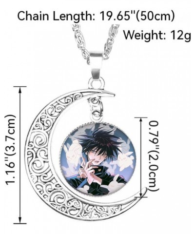 Anime Demon Kawaii Jewelry Set Glass Dome Crescent Moon Pendant Charm Necklace, Earrings, Bracelet Jewelry Set Gifts for Wome...