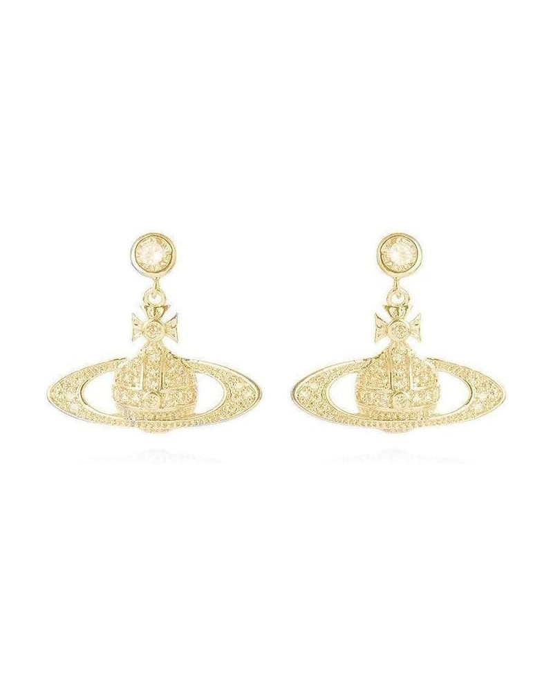 1Pair Zircon Saturn Planet Earrings Aesthetic Cubic Saturn Planet Stud NANA Earring Jewelry for Women Girls Gift Gold $8.86 E...