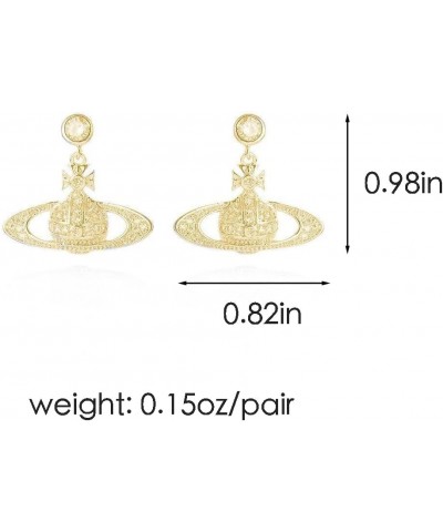 1Pair Zircon Saturn Planet Earrings Aesthetic Cubic Saturn Planet Stud NANA Earring Jewelry for Women Girls Gift Gold $8.86 E...