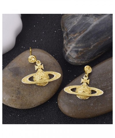 1Pair Zircon Saturn Planet Earrings Aesthetic Cubic Saturn Planet Stud NANA Earring Jewelry for Women Girls Gift Gold $8.86 E...