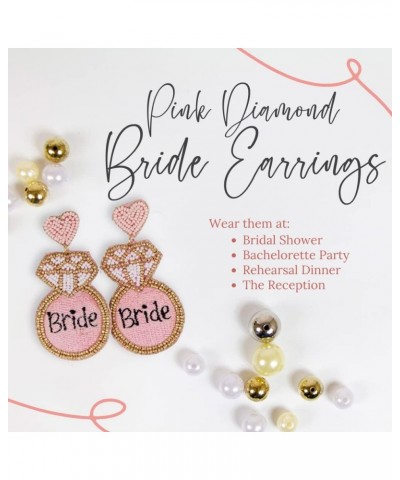 Diamond Ring Earrings, Bride Earrings, Team Bride Earrings Bride - Pink $12.50 Earrings