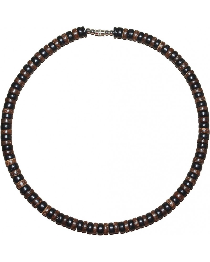 Mens and Womens Tropical Summer Beach Surfer Necklace From the Philippines, Black and Brown Coconut Beads 17 Inches $11.41 Ne...