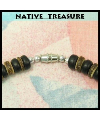 Mens and Womens Tropical Summer Beach Surfer Necklace From the Philippines, Black and Brown Coconut Beads 17 Inches $11.41 Ne...