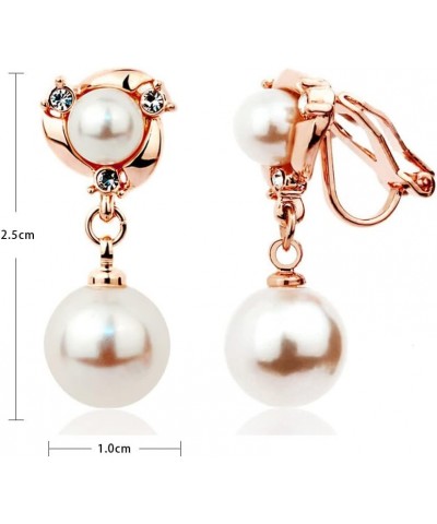 Acefeel Clip On Earring For Women Pearl Non Pierced Clip Earrings clip-on rose gold $7.99 Earrings