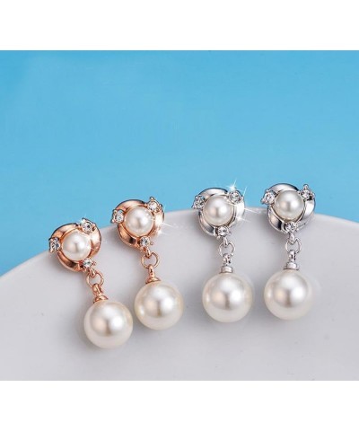 Acefeel Clip On Earring For Women Pearl Non Pierced Clip Earrings clip-on rose gold $7.99 Earrings