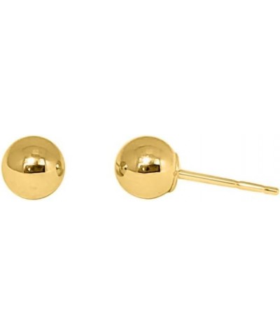 14K Solid Yellow Gold (3MM - 6MM) Ball Earring/Stud Earrings Women's With Secure Push Back ball earrings $20.90 Earrings