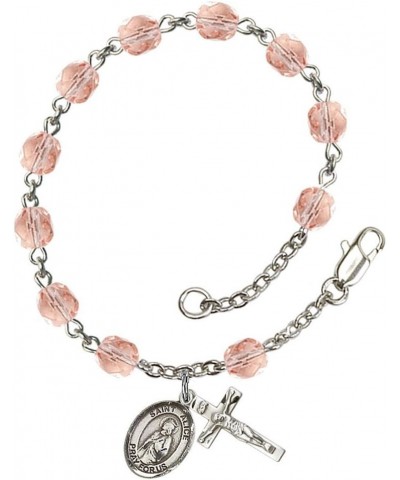 October Birth Month Bead Rosary Bracelet with Patron Saint Petite Charm, 7 1/2 Inch Saint Alice $38.81 Bracelets