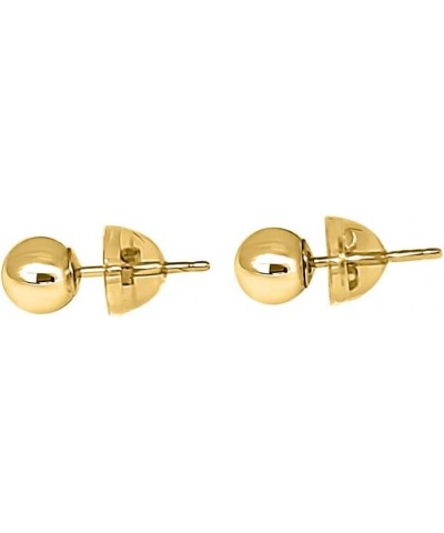 14K Solid Yellow Gold (3MM - 6MM) Ball Earring/Stud Earrings Women's With Secure Push Back ball earrings $20.90 Earrings