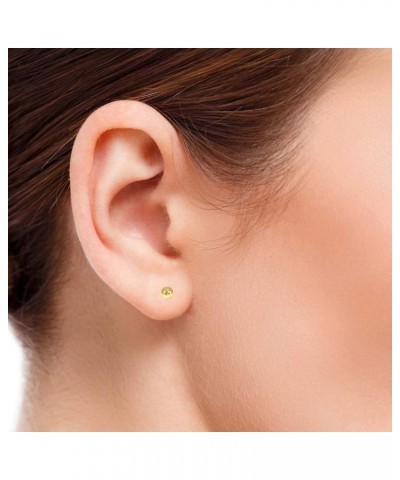 14K Solid Yellow Gold (3MM - 6MM) Ball Earring/Stud Earrings Women's With Secure Push Back ball earrings $20.90 Earrings